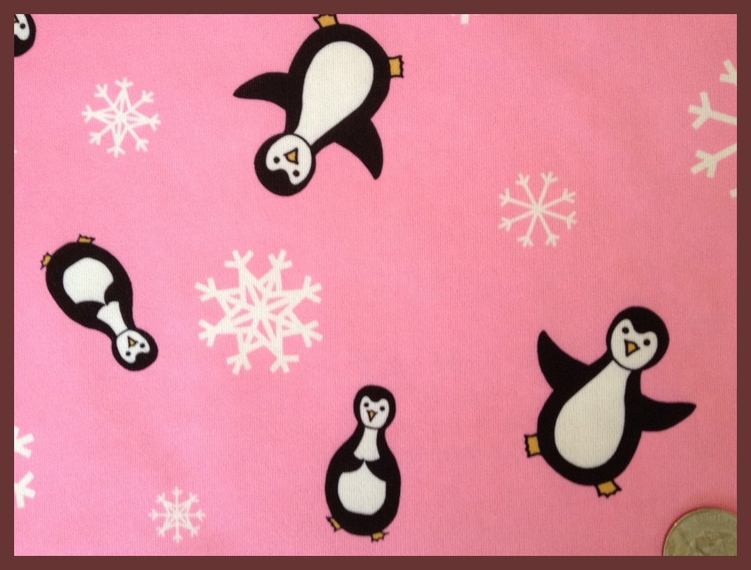 Pink Penguins PUL - by the inch