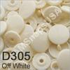D305 Off White  * 25 * complete snap set
