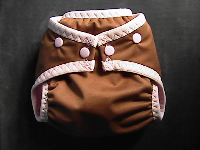 Brown & Pink Pocket Diaper - Small