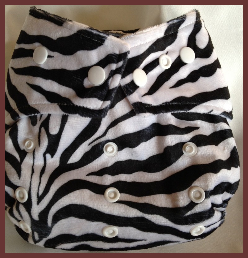 Zebra Minky Pocket One Size Diaper